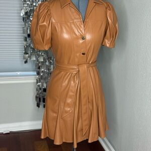 Alice + Olivia Ofra Vegan Leather Dress NWT